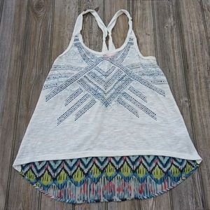 Spoiled Colorful Flowy Racerback Tank Top Blouse